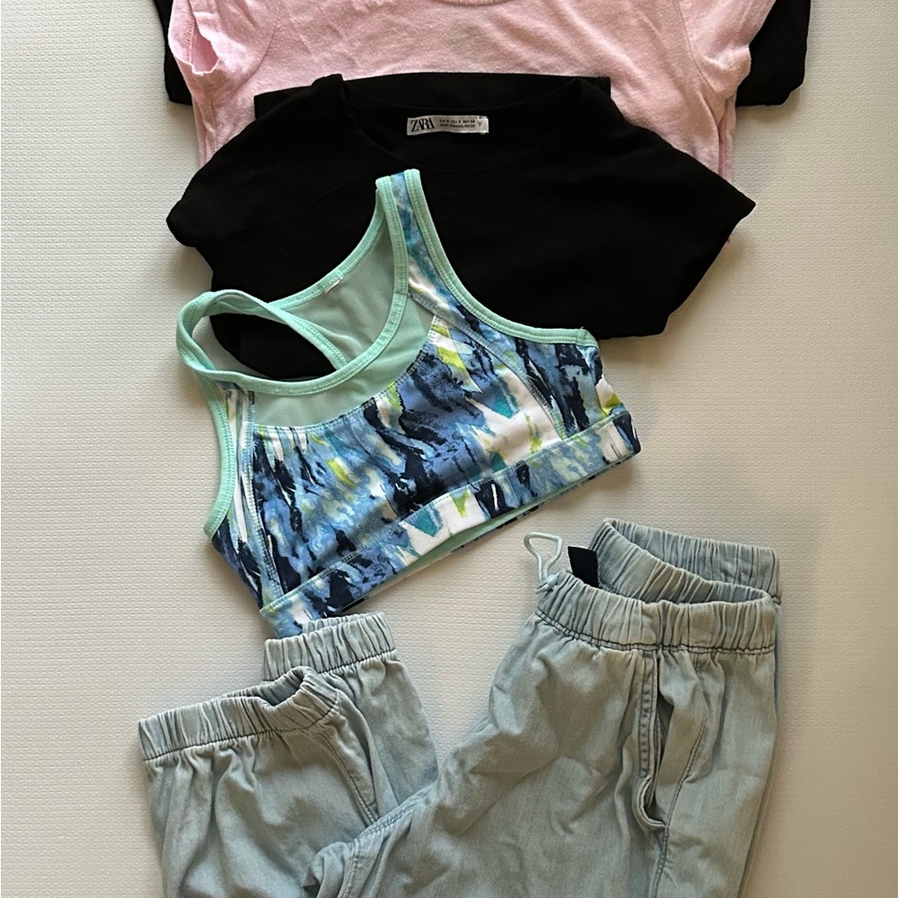 GAP Light Blue Kids Jeans tops and sports bra